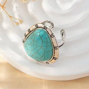 Adjustable Turquoise Statement Ring